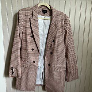 1 State Women's Oversized Blazer in orange and dark lavendar